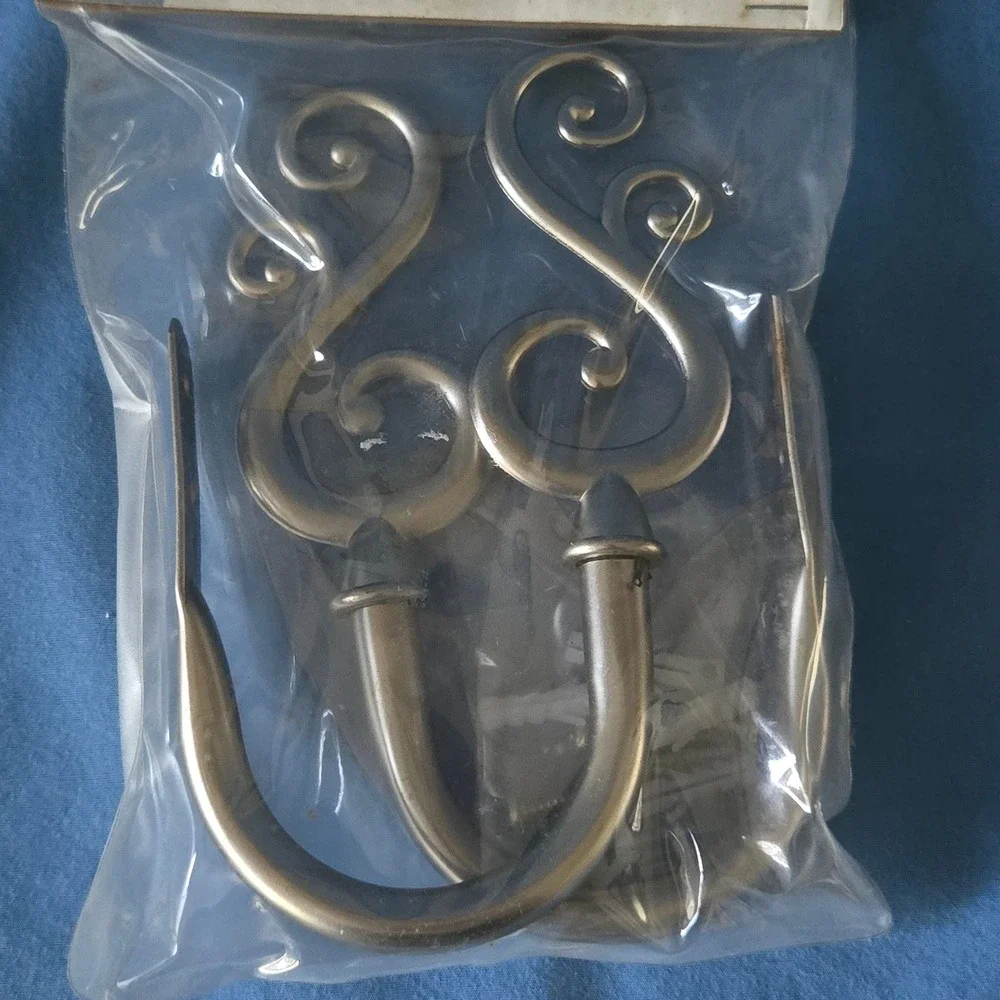 Target HOME Deluxe Metal Scroll Curtain Holdback Set Brushed Nickel 2002 Vintage